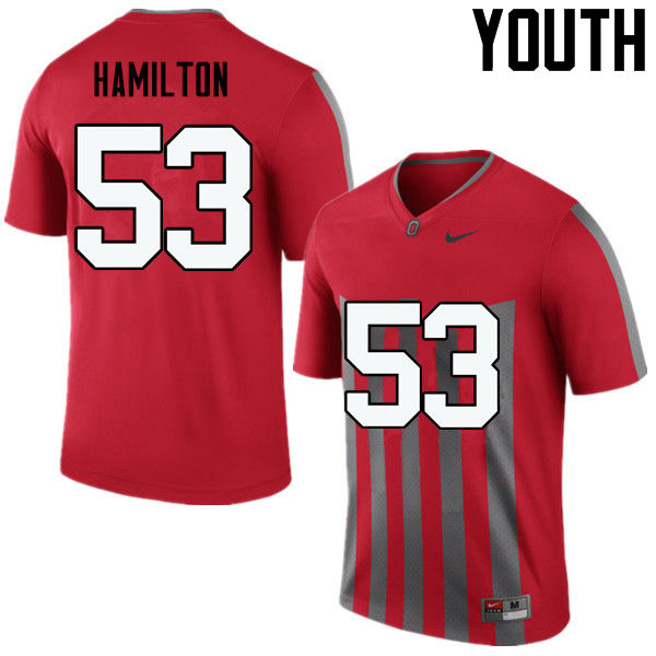 Ohio State Buckeyes Davon Hamilton Youth #53 Throwback Game Stitched College Football Jersey